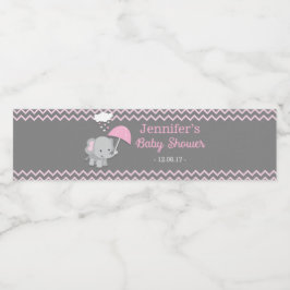 Baby Elephant Girl Baby Dusche Wasserflaschen Labe Wasserflaschenetikett
