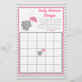 Baby Elephant Girl Baby Shooting Game Bingo Card