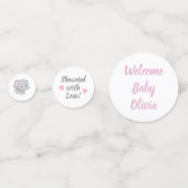 Baby Elephant Girl Baby Shower Confetti Konfetti (Rückseiten)