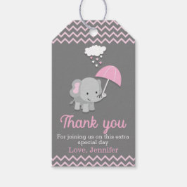 Baby Elephant Girl Baby Shower Gastgeschenk Tags Geschenkanhänger
