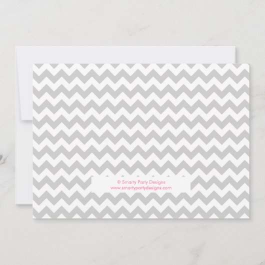 Baby Elephant Girl Babydusche Pink Dankeschön Kart Einladung (Rückseite)