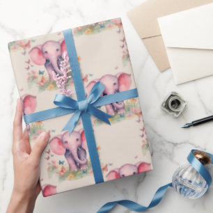 Baby Elephant Girl Geschenkpapier