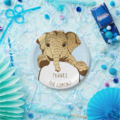 Baby Elephant Gold Blue Pappteller (Party)
