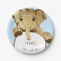 Baby Elephant Gold Blue