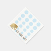 Baby Elephant Gold Blue Serviette (Ecke)