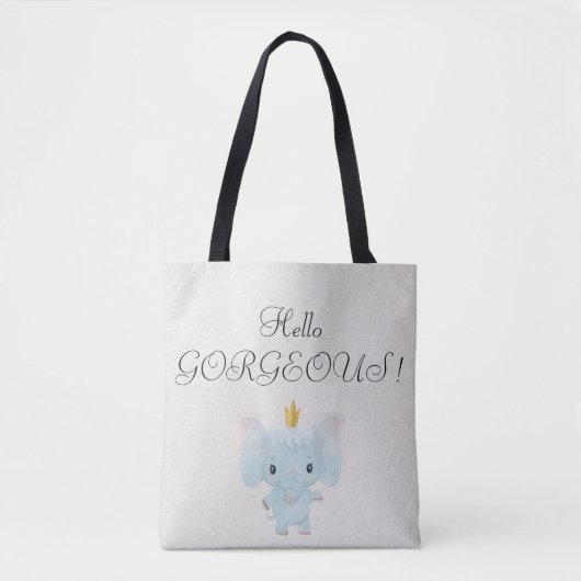 Baby Elephant, Gold Crown - Hallo wunderschön Tasche (Vorderseite)