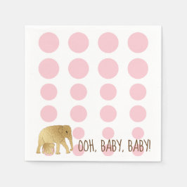Baby Elephant Gold Pink Serviette