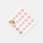 Baby Elephant Gold Pink Serviette (Ecke)
