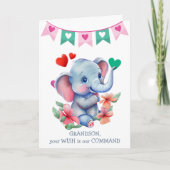 Baby Elephant Grandson Prince Valentine Feiertagskarte (Vorderseite)