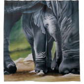 Baby Elephant Gray Niedlich Duschvorhang (Vorderseite)