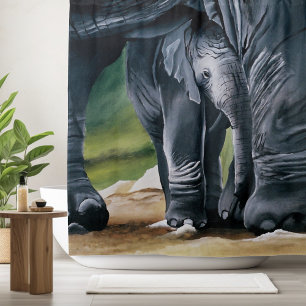 Baby Elephant Gray Niedlich Duschvorhang