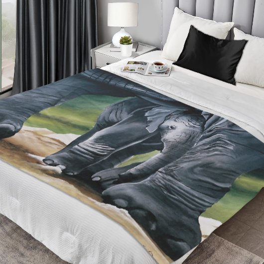 Baby Elephant Gray Niedlich Fleecedecke