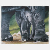 Baby Elephant Gray Niedlich Fleecedecke (Vorderseite (Horizontal))