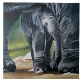 Baby Elephant Gray Niedlich Fliese (Vorderseite)