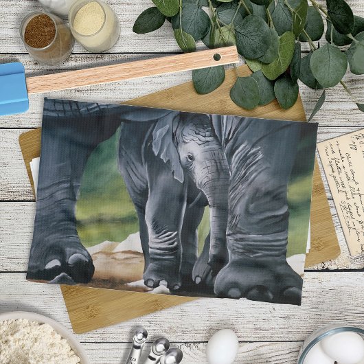 Baby Elephant Gray Niedlich Geschirrtuch