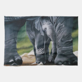 Baby Elephant Gray Niedlich Geschirrtuch (Horizontal)