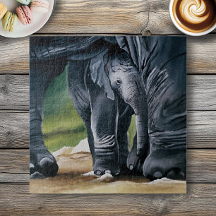 Baby Elephant Gray Niedlich Puzzle