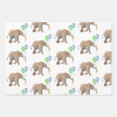 Baby Elephant green & blue balloon Set x3.  Geschenkpapier Set (Vorderseite 3)
