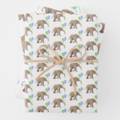 Baby Elephant green & blue balloon Set x3.  Geschenkpapier Set (Beispiel)