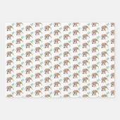 Baby Elephant green & blue balloon Set x3.  Geschenkpapier Set (Vorderseite)