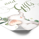 Baby Elephant Green Duschkarten und Geschenke Poster (Ecke)