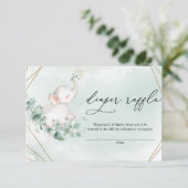 Baby Elephant Green Eucalyptus Gold Diper Raffle Begleitkarte (Stehend Vorderseite)