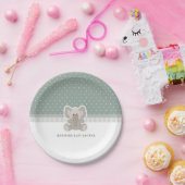Baby Elephant Green Polka Dot Baby Dusche Pappteller (Party)