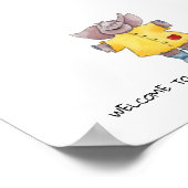 Baby Elephant Guest Book Poster (Ecke)