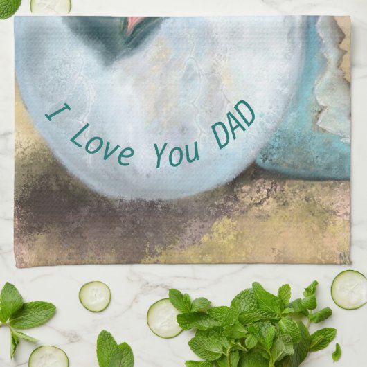 Baby Elephant haatching from eig - I Liebe You VAT Geschirrtuch (Gefaltet)