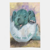 Baby Elephant haatching from eig - I Liebe You VAT Geschirrtuch (Vertikal)