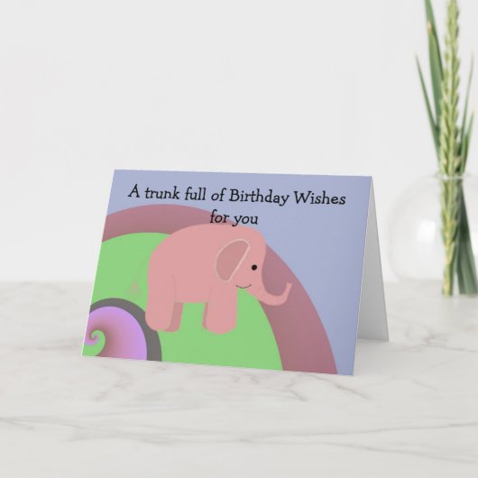 Baby Elephant Happy Birthday Dankeskarte (Vorderseite)