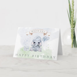 Baby Elephant Happy Birthday für Ihm Watercolor Karte