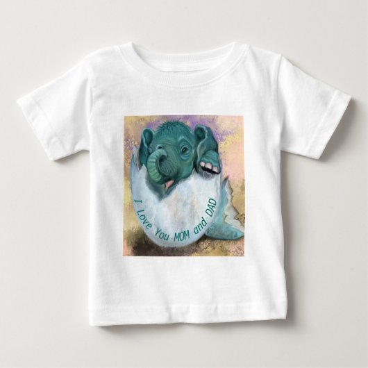 Baby Elephant Hatching from Egg Baby T - Shirt Fun (Vorderseite)