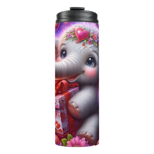 Baby Elephant Heart Gift Thermosbecher (Vorderseite)