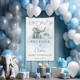Baby Elephant Hello Baby Blue Baby Sprinkle Banner