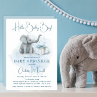 Baby Elephant Hello Baby Blue Baby Sprinkle