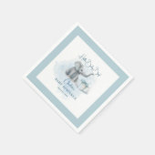 Baby Elephant Hello Baby Blue Baby Sprinkle Serviette (Ecke)