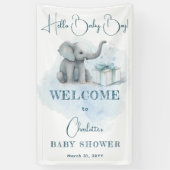 Baby Elephant Hello Baby Boy Blue Baby Dusche Banner (Vertikal)