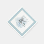 Baby Elephant Hello Baby Boy Blue Baby Dusche Serviette (Ecke)