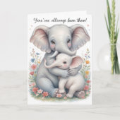 Baby Elephant Hug Mütter Day Karte (Vorderseite)