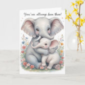 Baby Elephant Hug Mütter Day Karte (Gelbe Blume)