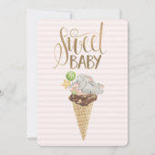 Baby Elephant Ice Cream Striping Birthday Einladung (Rückseite)