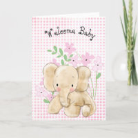 Baby Elephant in Blume Glückwunsch