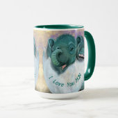 Baby Elephant in Ei Tasse - I Liebe Sie MAMA & DA (VorderseiteRechts)