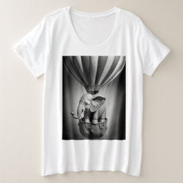 Baby Elephant in einem Heißluftballon Große Größe T-Shirt