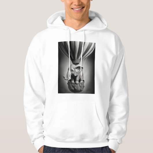 Baby Elephant in einem Heißluftballon Hoodie (Vorderseite)