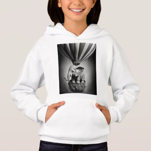 Baby Elephant in einem Heißluftballon Hoodie (Vorderseite)