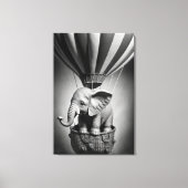 Baby Elephant in einem Heißluftballon Leinwanddruck (Vorderseite)