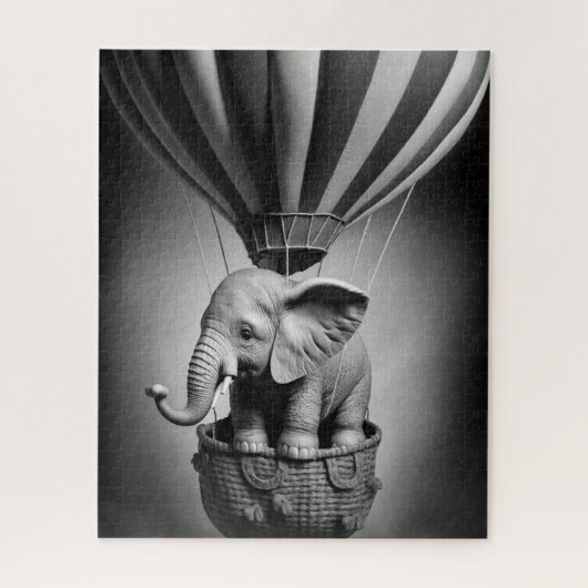 Baby Elephant in einem Heißluftballon Puzzle (Vertikal)