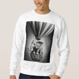 Baby Elephant in einem Heißluftballon Sweatshirt